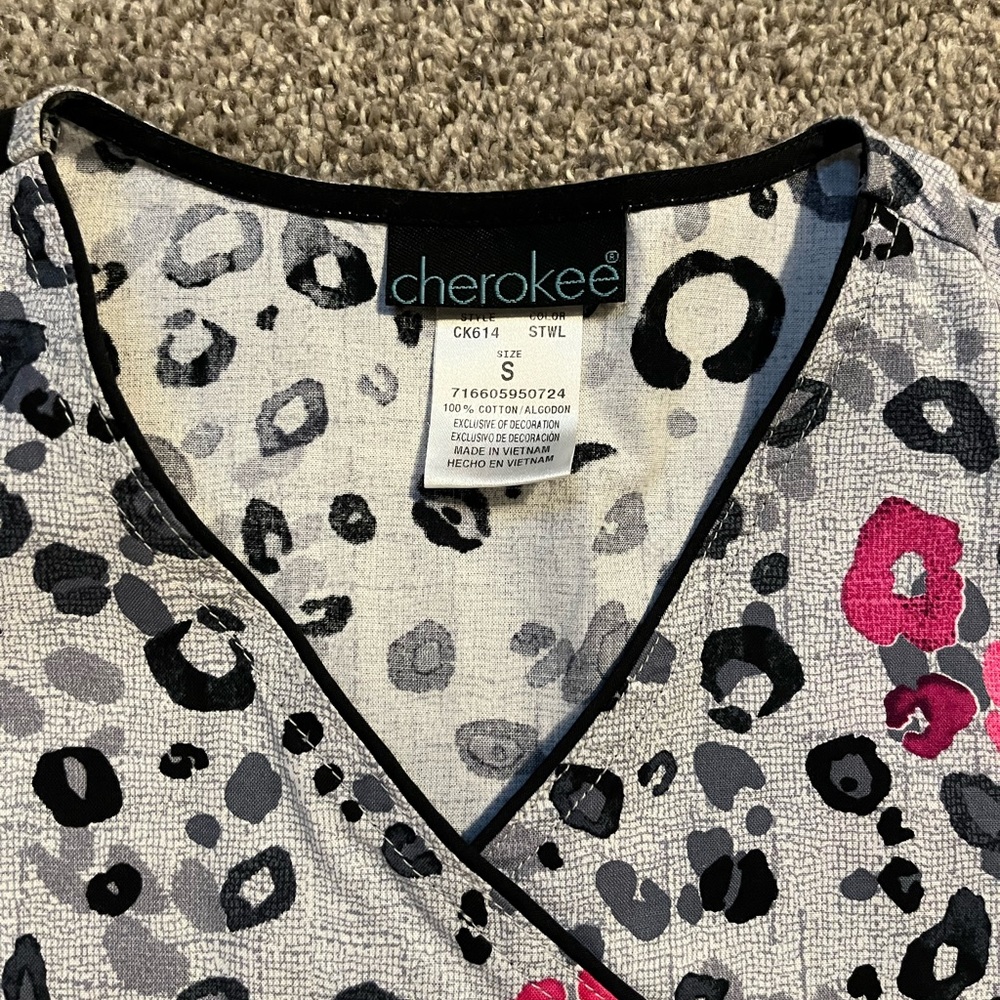 Cheetah Scrub Top